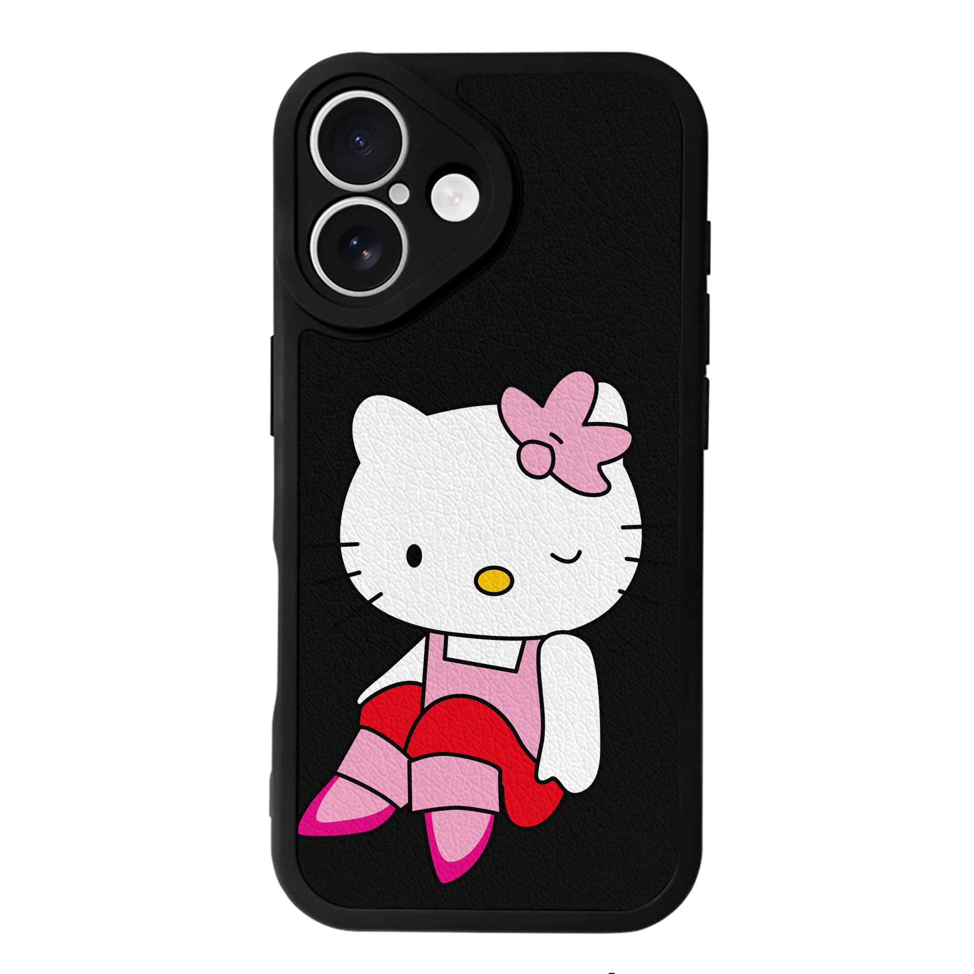 （画像用） Hello Kitty ハローキティ 【iPhone 16シリーズ対応】シリコンスマホケース（レザー調） 材質：シリコン